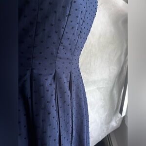 Navy Blue J.Crew Spotted, Strapless, High Waisted, Mini Dress